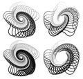 Abstract random squiggly, spirally lines. Swirling, rotating lin