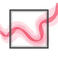 Abstract Raspberry Watercolor Ribbon Frame Border