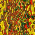 Abstract Rastafarian reggae African curved geometrical mosaic lines, Funky liquid shapes, colorful wavy vivid seamless design