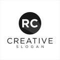 Abstract RC logo letter in shadow shape design concept Royalty Free Stock Photo