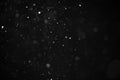 Abstract real dust floating over black background for overlay