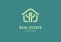 Abstract real estate agent logo icon vector design. Rent, sale of real estate vector logo, House cleaning, home security, real Royalty Free Stock Photo