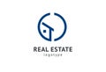 Abstract real estate agent logo icon vector design. Rent, sale of real estate vector logo, House cleaning, home security, real Royalty Free Stock Photo