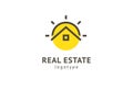 Abstract real estate agent logo icon vector design. Rent, sale of real estate vector logo, House cleaning, home security, real Royalty Free Stock Photo