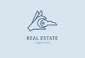 Abstract real estate agent logo icon vector design. Rent, sale of real estate vector logo, House cleaning, home security, real