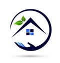 Abstract real estate people family green House roof and home logo vector element icon design vector on white background.