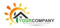 Abstract Real estate sun home company house logo icon on white background