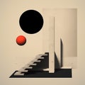 Abstract Realism With Surrealistic Elements: Minimalist Poster Inspired By Bauhaus