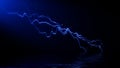Abstract realistic blue nature lightning thunder background . Bright curved line on isolated texture overlays. Reflection on water