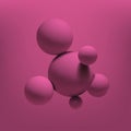 Abstract realistic pink 3d spheres structure background. Vector