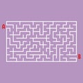 Abstract rectangular maze. Game for kids. Puzzle for children. One entrance, one exit. Labyrinth conundrum. Flat vector illustrati