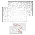 Abstract rectangular maze. Game for kids. Puzzle for children. One entrance, one exit. Labyrinth conundrum. Flat vector Royalty Free Stock Photo