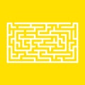 Abstract rectangular maze. Game for kids. Puzzle for children. One entrance, one exit. Labyrinth conundrum. Flat vector