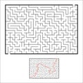 Abstract rectangular maze. Game for kids. Puzzle for children. One entrances, one exit. Labyrinth conundrum. Simple flat vector il