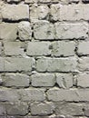 Abstract Rectangular White Brick Texture. White Washed Old Brick Wall With Stained And Shabby Uneven Plaster. Painted White Grey Royalty Free Stock Photo