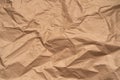 Abstract recycled brown crumpled paper background texture for design with copy space