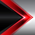 Abstract red arrow on black metal design modern background vector