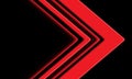 Abstract red arrow direction geometric on black design modern futuristic technology background vector Royalty Free Stock Photo