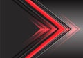 Abstract red arrow light power direction on grey design modern futuristic background vector Royalty Free Stock Photo