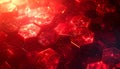 Red Hexagonal Abstract Background with Glowing Light and Particles image photo Royalty Free Stock Photo