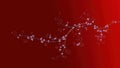 Abstract red background with delicate sparkling light particles forming a wispy shape Royalty Free Stock Photo