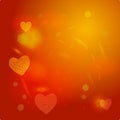 Abstract red background, light glare. Heart Royalty Free Stock Photo