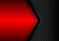 Abstract red banner silver line on black metal hexagon mesh pattern design modern futuristic background vector