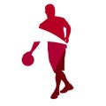 Abstract red basketball player silhouette Royalty Free Stock Photo