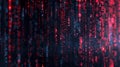 Abstract Red Binary Code Rain - Generative AI Royalty Free Stock Photo
