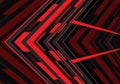 Abstract red black arrow geometric direction on grey blank space design modern futuristic technology background vector Royalty Free Stock Photo