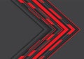 Abstract red black arrow geometric direction on grey blank space design modern futuristic technology background vector Royalty Free Stock Photo