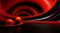 an abstract red and black background with two spheres Royalty Free Stock Photo