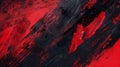 abstract red, black and black paint strokes on canvas background texture, Generative AI illustrations Royalty Free Stock Photo