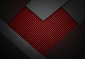 Abstract red black carbon fiber textured heart shape material de Royalty Free Stock Photo
