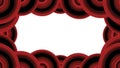 Abstract Red and Black Concentric Circles Frame on White Background Royalty Free Stock Photo