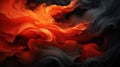 Abstract Red and Black Desnse Smoke Clouds Color Oil Painting Brush Strokes Wavy Background Royalty Free Stock Photo