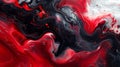 Abstract red and black fluid art painting Royalty Free Stock Photo