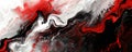 Abstract red and black fluid art painting Royalty Free Stock Photo