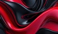 Abstract red and black fluid waves creating a dynamic and modern background design