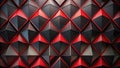 Abstract red and black geometric pattern background featuring interlocking triangular pyramids. Generative AI Royalty Free Stock Photo
