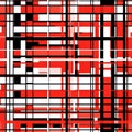 Abstract Red and Black Geometric Pattern with Linear Intersections. Royalty Free Stock Photo