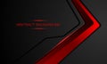 Abstract red black line arrow direction geometric futuristic cyber on dark grey with blank space design modern technology creative Royalty Free Stock Photo
