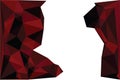 Abstract red and black low poly geometric background with faceted triangular shapes and dark ruby gradients Royalty Free Stock Photo