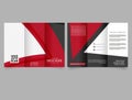 Abstract red and black trifold brochure.Flyer design for advertising. Royalty Free Stock Photo