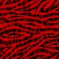 Abstract red and black zebra striped textured seamless pattern background Royalty Free Stock Photo