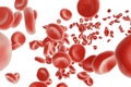 Abstract red blood cells, scientific or medical or microbiological concept, 3d rendering isolated on white background Royalty Free Stock Photo