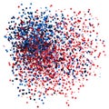 Abstract Red And Blue Confetti Explosion. Celebration And Festive Design Isolated On Transparent Background Royalty Free Stock Photo