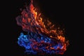 Abstract Red and blue fire on balck background. Fire sparks background. generative ai Royalty Free Stock Photo