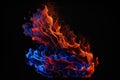 Abstract Red and blue fire on balck background. generative AI Royalty Free Stock Photo