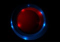 Abstract red blue glowing shiny circles tech background Royalty Free Stock Photo